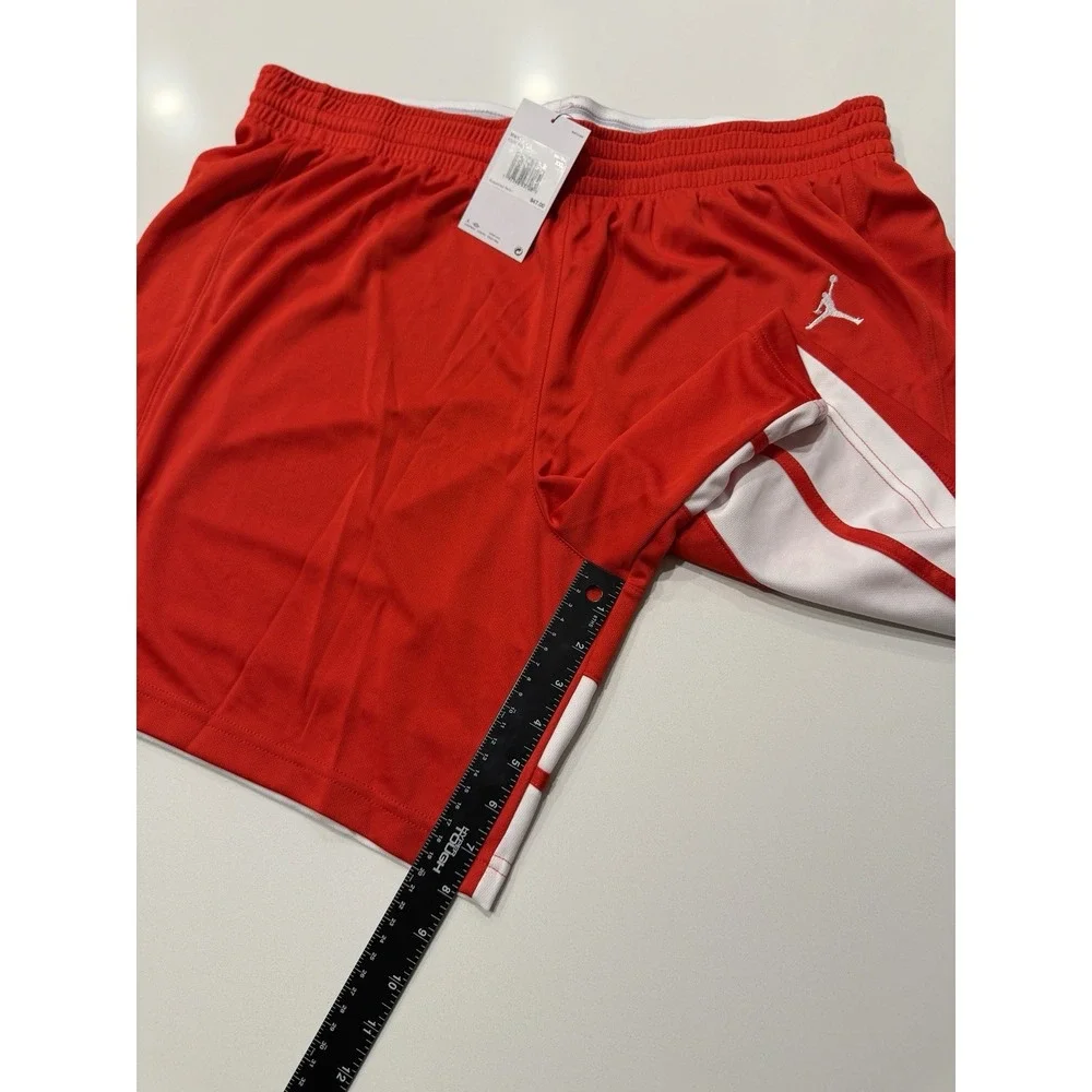 Jordan Stock Overtime Basketball Game Shorts Red White FQ5375-657 Mens XXL